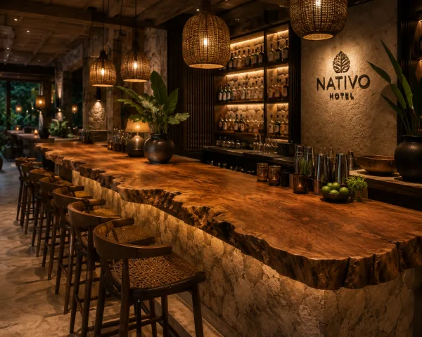 Mueble artesanal de madera noble en habitación de hotel boutique, fabricado a medida por TR Chile en Curicó - Imagen 3